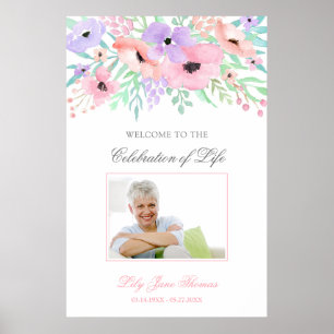 Begrüßungszeichen der Blume Wasserfarbe - 24 x 36 Poster