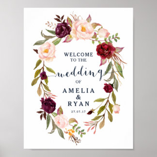 Begrüßungszeichen der Bodynacht Burgund Poster