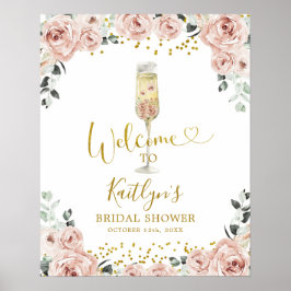 Begrüßungszeichen der Rose Gold und Rosa Poster