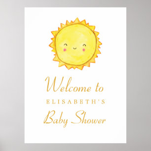 Begrüßungszeichen der Sun Baby-Dusche / Vielen Dan Poster