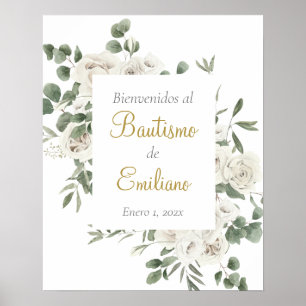 Begrüßungszeichen der Taufe auf Spanisch Poster