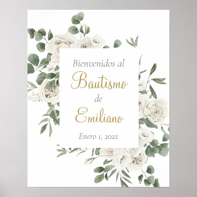 Begrüßungszeichen der Taufe auf Spanisch Poster (Vorne)
