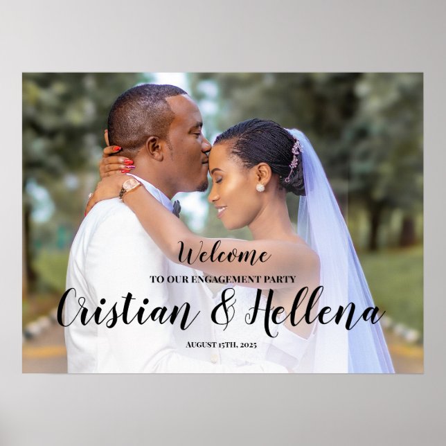 Begrüßungszeichen der Verbindungspartei mit Foto Poster (Vorne)