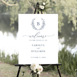 Begrüßungszeichen des eleganten Laurel Wreath Mono Poster