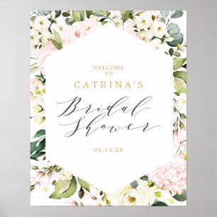 Begrüßungszeichen des geometrischen Brautparty Blu Poster