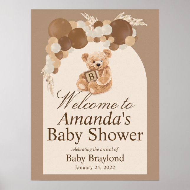 Begrüßungszeichen des neutralen Pampas Grass Teddy Poster (Vorne)