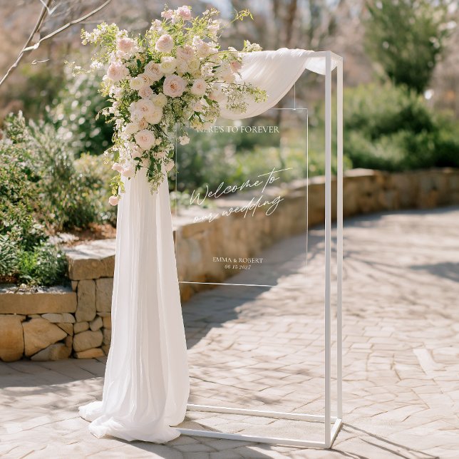 Begrüßungszeichen für akryllische, moderne Minimal Acrylschild (Acrylic Modern Minimal Wedding Welcome Sign)