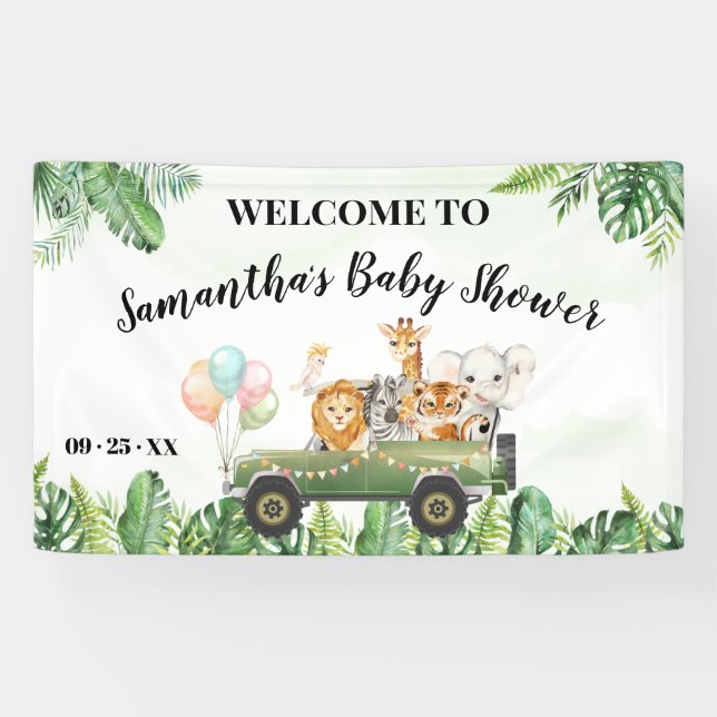 Begrüßungszeichen für Baby Shower Safari Tiere Banner (Horizontal)