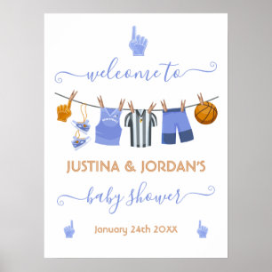 Begrüßungszeichen für Basketball Clothesline Baby  Poster
