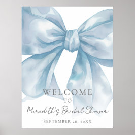 Begrüßungszeichen für Blue Bow Brautparty Poster