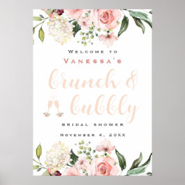 Begrüßungszeichen für Brunch und Bubbly Brautparty Poster