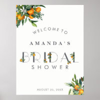 Begrüßungszeichen für Citrus Brautparty