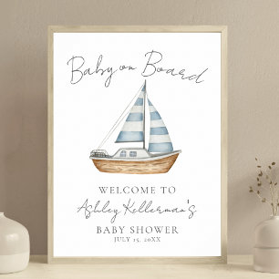 Begrüßungszeichen für das Baby an Bord Poster
