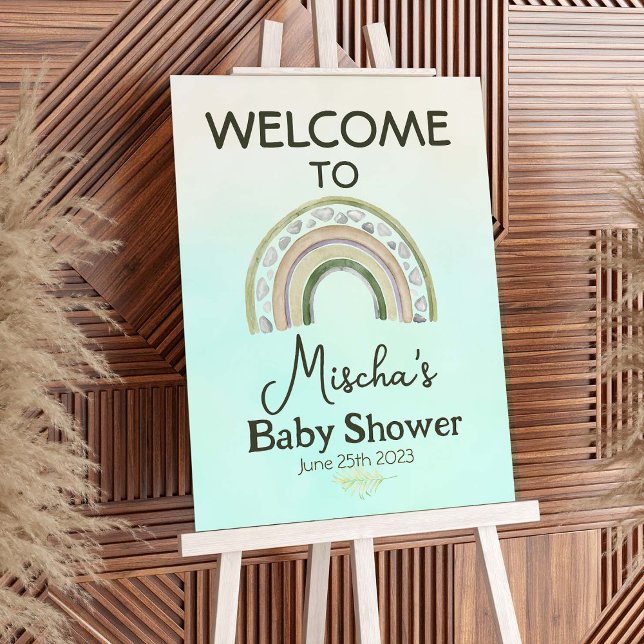 Begrüßungszeichen für das Baby Green Rainbow Boy Poster (Von Creator hochgeladen)