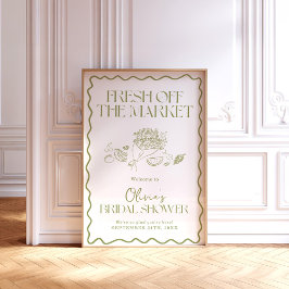 Begrüßungszeichen für das Brautparty außerhalb des Poster