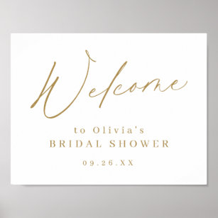 Begrüßungszeichen für das Brautparty von Gold mini Poster