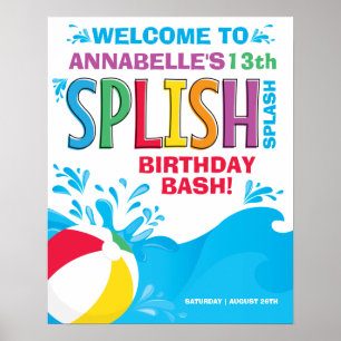 Begrüßungszeichen für das Pool-Party Poster