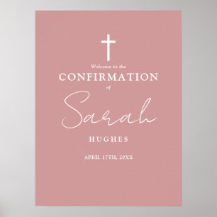 Begrüßungszeichen für die rosa Script-Bestätigung Poster