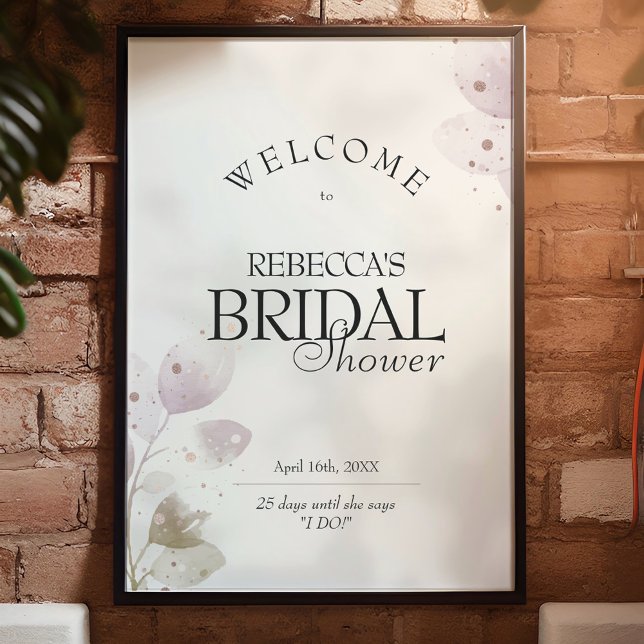 Begrüßungszeichen für Dusty Mute Blush Pink Brautp Poster (Von Creator hochgeladen)