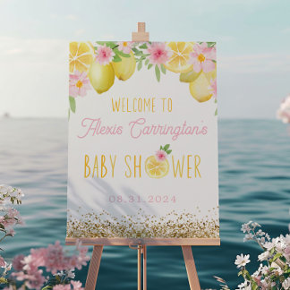 Begrüßungszeichen für eine kleine Lemon-Babydusche Poster