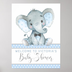 Begrüßungszeichen für Elephant Baby Dusche Poster