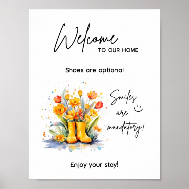 Begrüßungszeichen für Ferienhäuser Poster (Vorne)