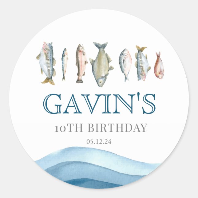 Begrüßungszeichen für Fische, Begrüßungszeichen fü Runder Aufkleber (Vorderseite)