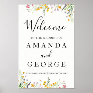 Begrüßungszeichen für Hochzeitsstichtungen - Wildb Poster