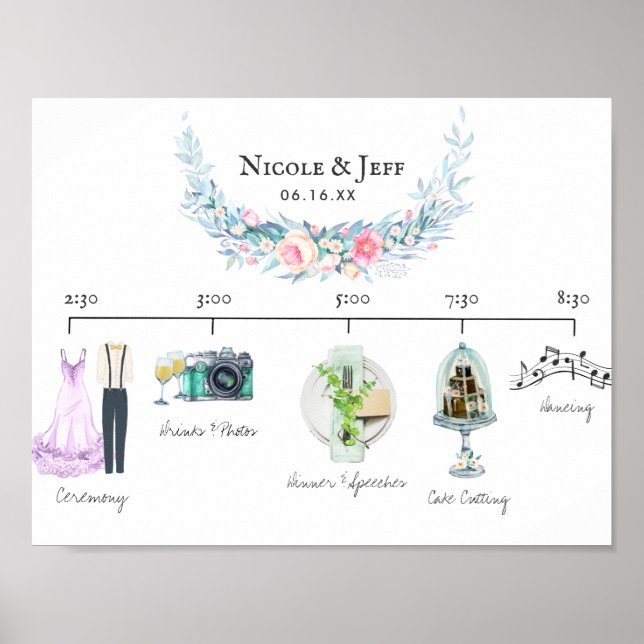 Begrüßungszeichen für informelle Hochzeiten Poster (Vorne)