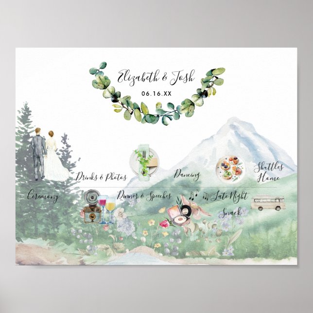 Begrüßungszeichen für informelle Hochzeiten Poster (Vorne)
