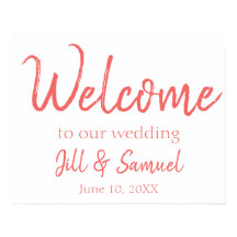 Begrüßungszeichen für Korallen und Weiße Hochzeite