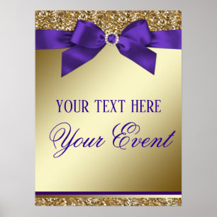 Begrüßungszeichen für lila Gold Elegante Veranstal Poster