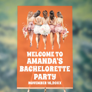 Begrüßungszeichen für mattiertes Orange-Acryl-Bach Acrylschild