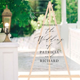 Begrüßungszeichen für Minimalistische Schwarz-Weiß Acrylschild