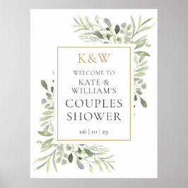 Begrüßungszeichen für Monogram Greenerity Brautpar Poster