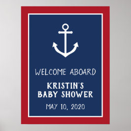 Begrüßungszeichen für Nautic Anchor Baby Dusche Poster