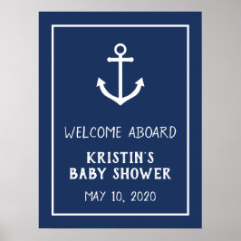 Begrüßungszeichen für Nautic Anchor Baby Dusche Poster