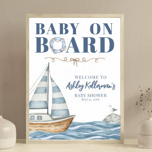 Begrüßungszeichen für Nautical Baby-Dusche Poster
