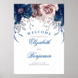 Begrüßungszeichen für Navy Blue und Mauve Poster