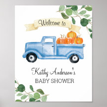Begrüßungszeichen für Navy Pumpkin Truck Baby Dusc