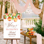Begrüßungszeichen für Peach Poster<br><div class="desc">Peach Watercolor Brautparty Kinderdusche Geburtstagsdusche Liebe ist Sweet Georgia Peach Main Squeeze Wedding Welcome Sign Poster Board</div>