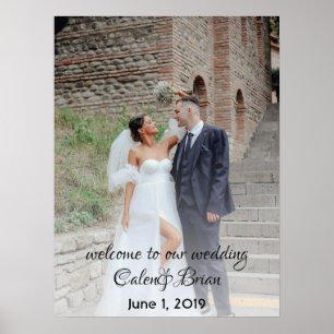 Begrüßungszeichen für personalisierte Hochzeit Poster