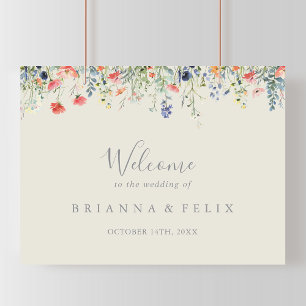 Begrüßungszeichen für Radiant Multicolor-Wildblume Poster