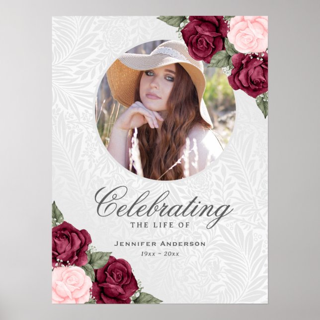 Begrüßungszeichen für Rosa Foto Poster (Vorne)