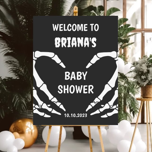 Begrüßungszeichen für Skull Halloween Baby Dusche Poster (Von Creator hochgeladen)