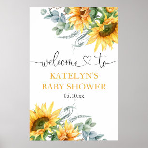 Begrüßungszeichen für Sonnenblumen Babydusche Poster