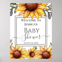 Begrüßungszeichen für Sonnenblumen Babydusche