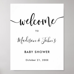 Begrüßungszeichen für Typografie Monochrome Babydu Poster