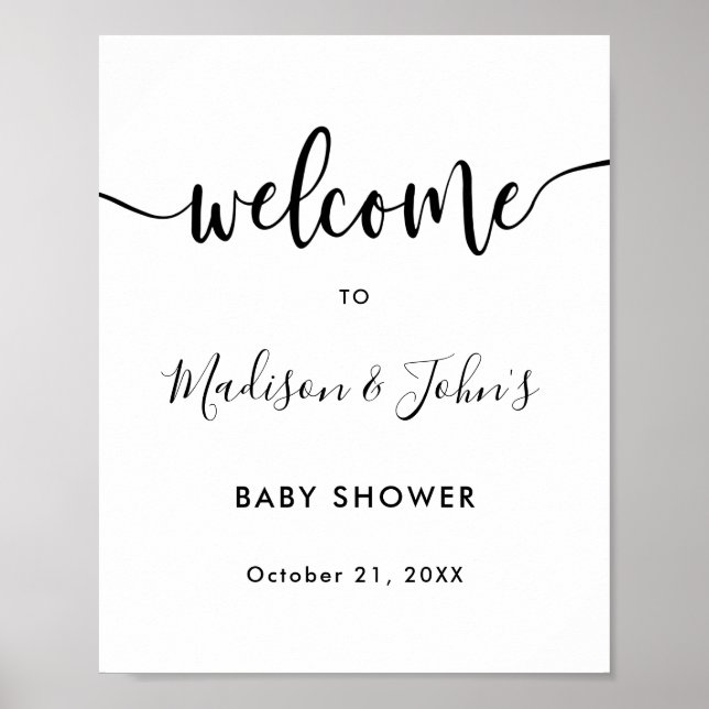 Begrüßungszeichen für Typografie Monochrome Babydu Poster (Vorne)