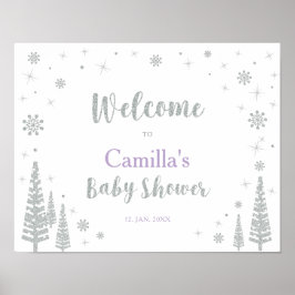 Begrüßungszeichen für Winter Baby Dusche, Mädchen, Poster